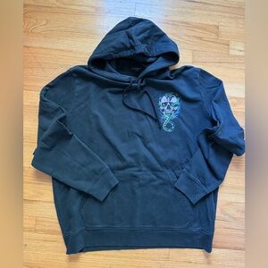 All Saints Charcoal Skull Hoodie for Men